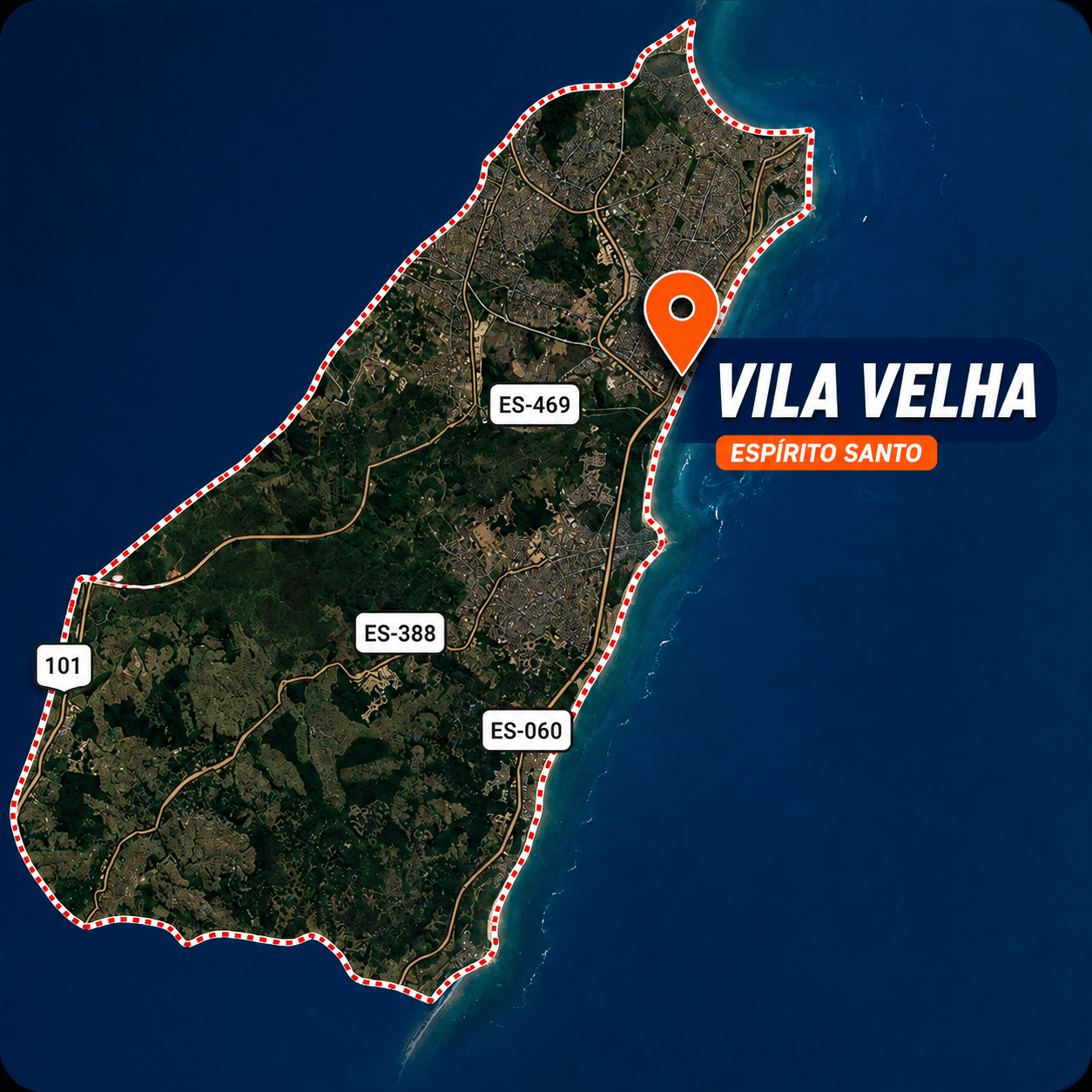 Área de atendimento da Sonda Desentupidora em Vila Velha - ES
